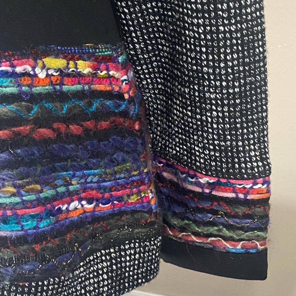 Dolcezza Black Knit Jacket Women's Small Multicol… - image 6